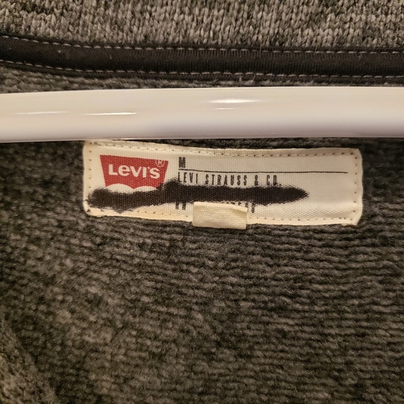 Levi's Shawl Collar Chunky Knit Cardigan Sweater Gray Fisherman Men's Medium - Picture 6 of 9